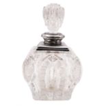 Early 20th century silver mounted cut glass decanter