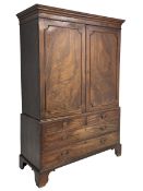 George III mahogany linen press