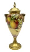 Mid/late 20th century Royal Worcester vase and cover decorated by John Smith