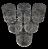 Set of six 19th century glass tumblers