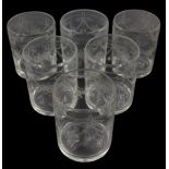 Set of six 19th century glass tumblers