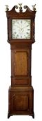 A mid-19th century 8-day oak and mahogany longcase clock retailed by John Stokes of Knutsford c 1840