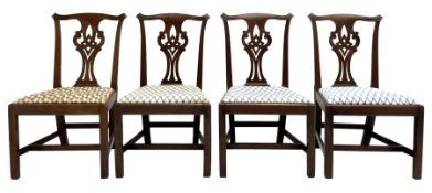 Set four late Georgian mahogany dining chairs