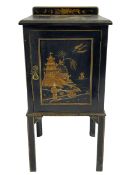 Early 20th century Chinoiserie lacquered lamp cabinet