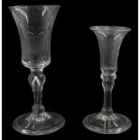 Two early/mid 18th century drinking glasses