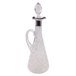 Late Victorian silver mounted glass claret jug