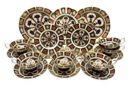 20th century Royal Crown Derby Imari 1128 pattern tea wares