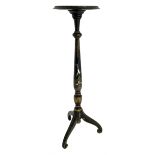 Early 20th century Chinoiserie lacquered torchere or plant stand
