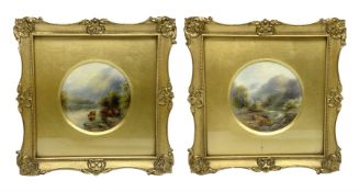 Pair of early 20th century Royal Worcester porcelain plaques painted by John Stinton Junior