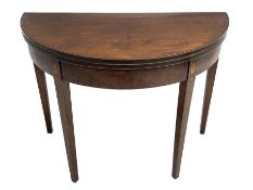 George III mahogany demi-lune tea table