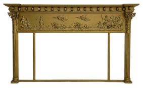 19th century gilt wood and gesso overmantel mirror