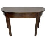 George III mahogany D-end console table