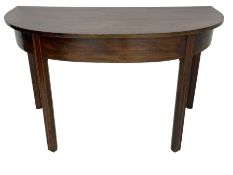 George III mahogany D-end console table