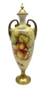 Mid/late 20th century Royal Worcester vase and cover decorated by Alan Telford