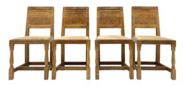 'Eagleman' set four oak dining chairs