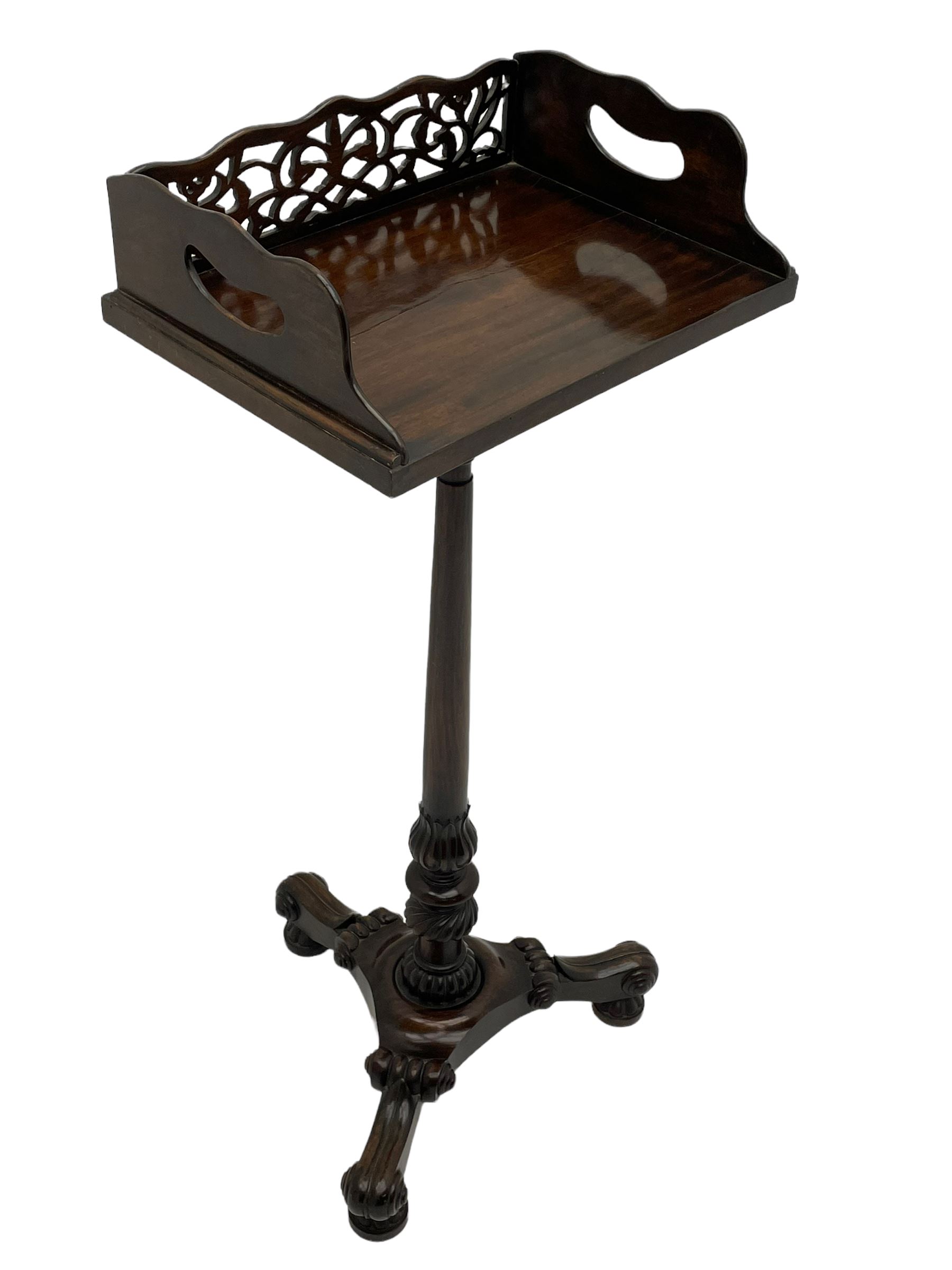 Regency style hardwood book tray on stand - Image 4 of 7