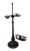 Art Nouveau style twin bulb bronze table lamp