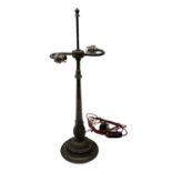 Art Nouveau style twin bulb bronze table lamp