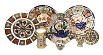 Group of Royal Crown Derby decorated in Imari 1128 pattern