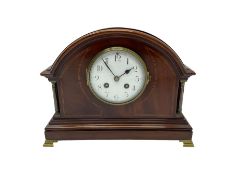 Mahogany cased eight-day mantle clock c1910 with an eight-day spring driven French movement striking