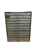 12 draw metal cabinet containing assorted lathe