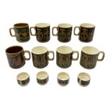 Collection of 1970s Hornsea mugs designed by John Clappison