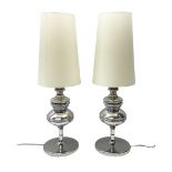 Pair of chrome table lamps
