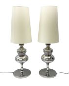 Pair of chrome table lamps