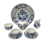 20th century Meissen blue and white Onion pattern teawares