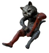 After Franz Bergmann (1861-1936): Austrian cold painted bronze figure of Puss in Boots