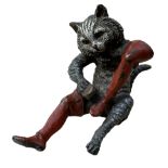 After Franz Bergmann (1861-1936): Austrian cold painted bronze figure of Puss in Boots