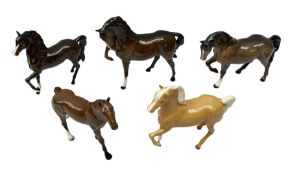 Five Beswick horse figures