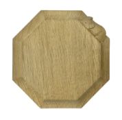 Mouseman; Yorkshire oak small octagonal chopping board