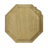 Mouseman; Yorkshire oak small octagonal chopping board