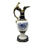 Large Royal Dux hand painted pedestal ewer