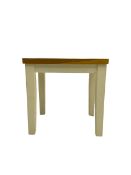 Rectangular oak top occasional table on painted base