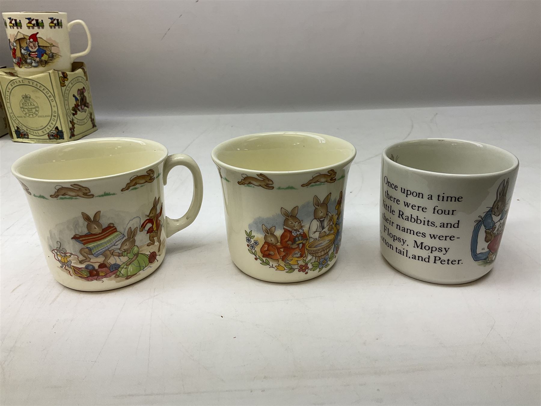 Royal Doulton Bunnykins nursery set in box and two cups - Image 3 of 10