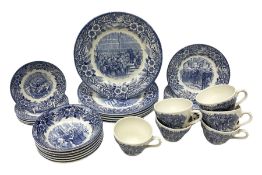 Staffordshire blue and white tea wares to commemorate The Salvation Army Centenary in 1978