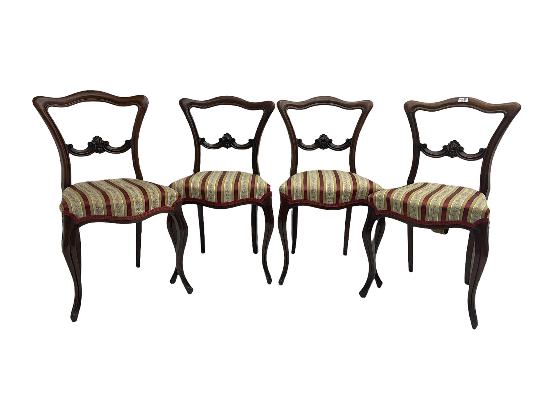 Four Victorian rosewood dining chairs