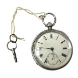 Victorian silver English lever fusee pocket watch