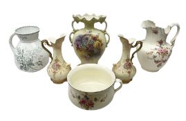 Fieldings Crown Devon Windsor pattern wash jug and bowl