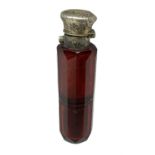 Victorian ruby cut glass scent bottle