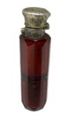 Victorian ruby cut glass scent bottle