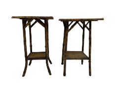 Two bamboo tables