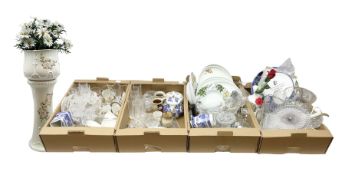 Quantity of ceramics and glassware to include jardiniere on stand