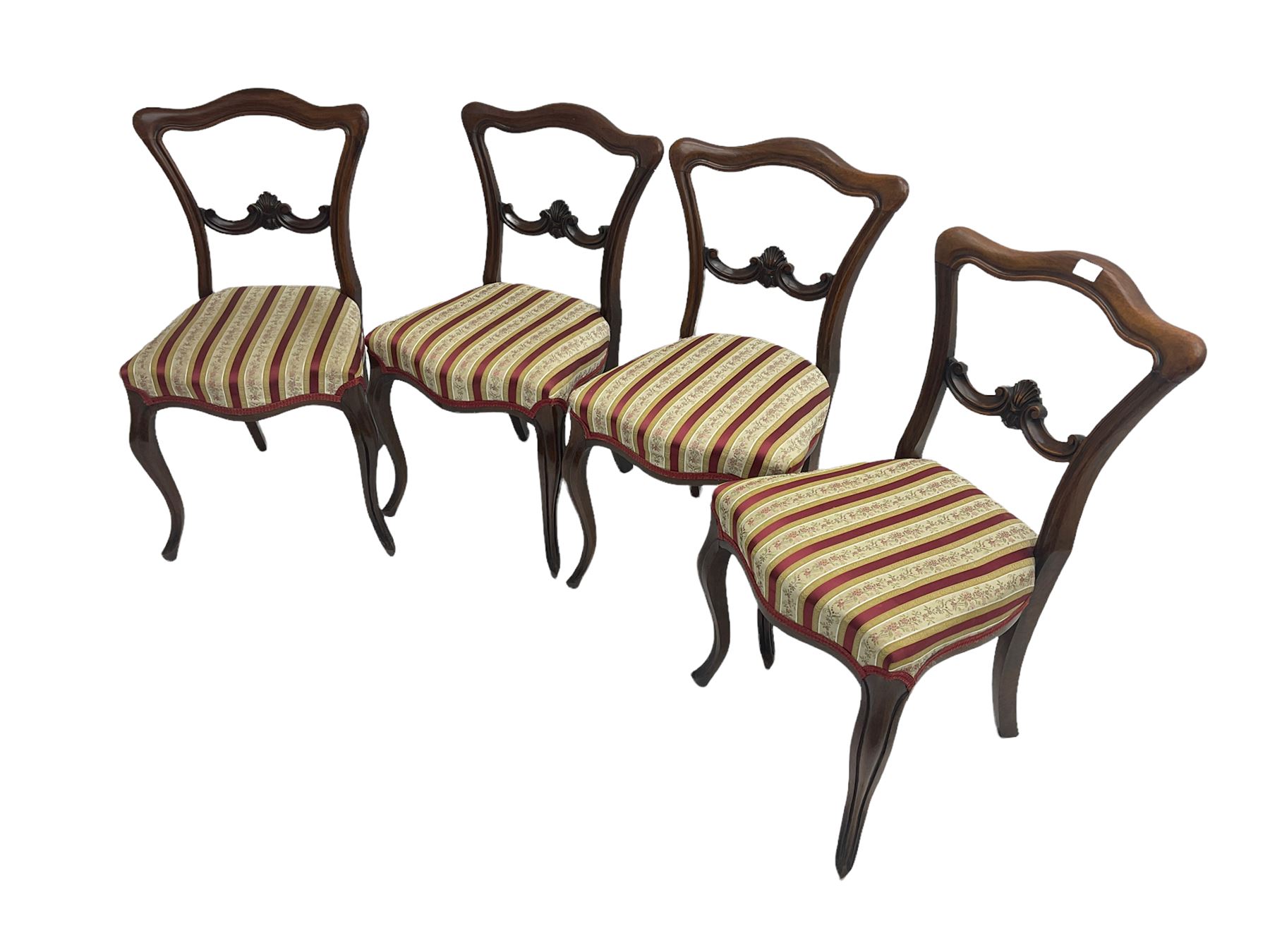 Four Victorian rosewood dining chairs - Image 2 of 7