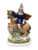 Victorian Staffordshire figure group of St George and the Dragon