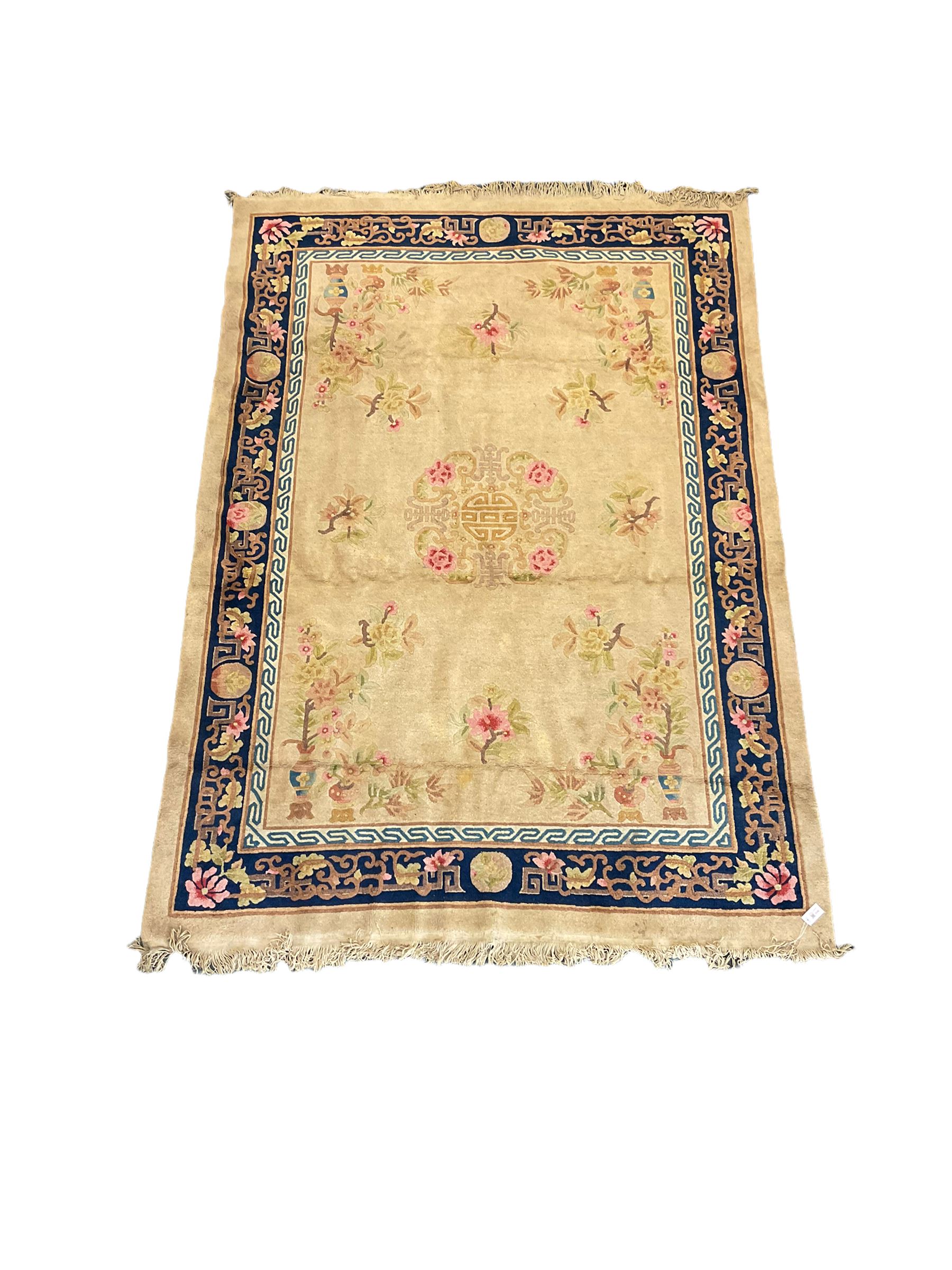 Chinese beige ground rug