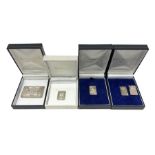 Quantity of silver comprising two 2012 Diamond Jubilee silver commemorative plaques stamped 999