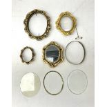 Group of early 20th century ornate gold plated (tested) and gilt brooch frames and panel fronts